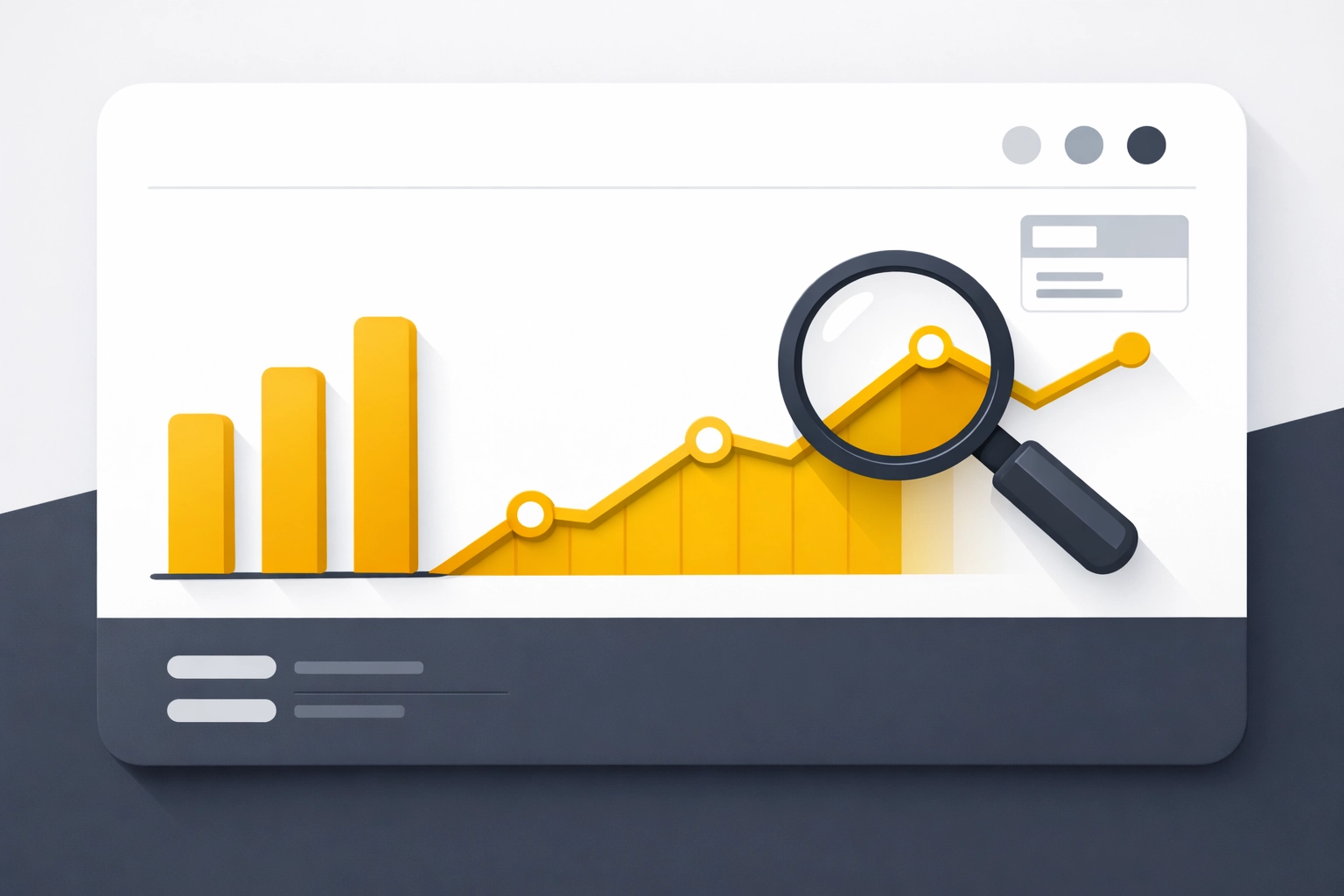 Sales dashboard with growth charts representing market intelligence gathered from a live shopping platform.