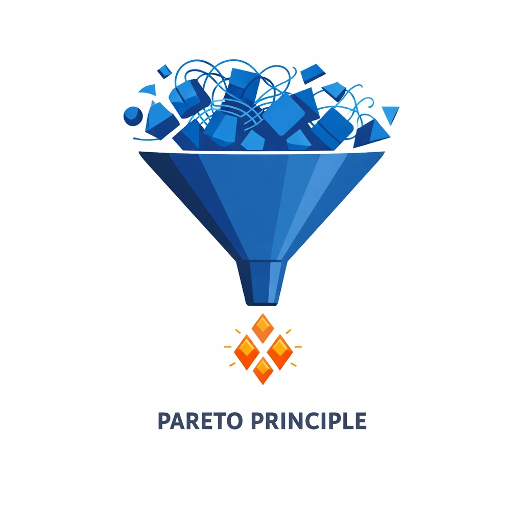Instructional design diagram showing the 80/20 rule distilling SME knowledge into high-impact training content. Instructional design diagram showing the 80/20 rule distilling SME knowledge into high-impact training content.