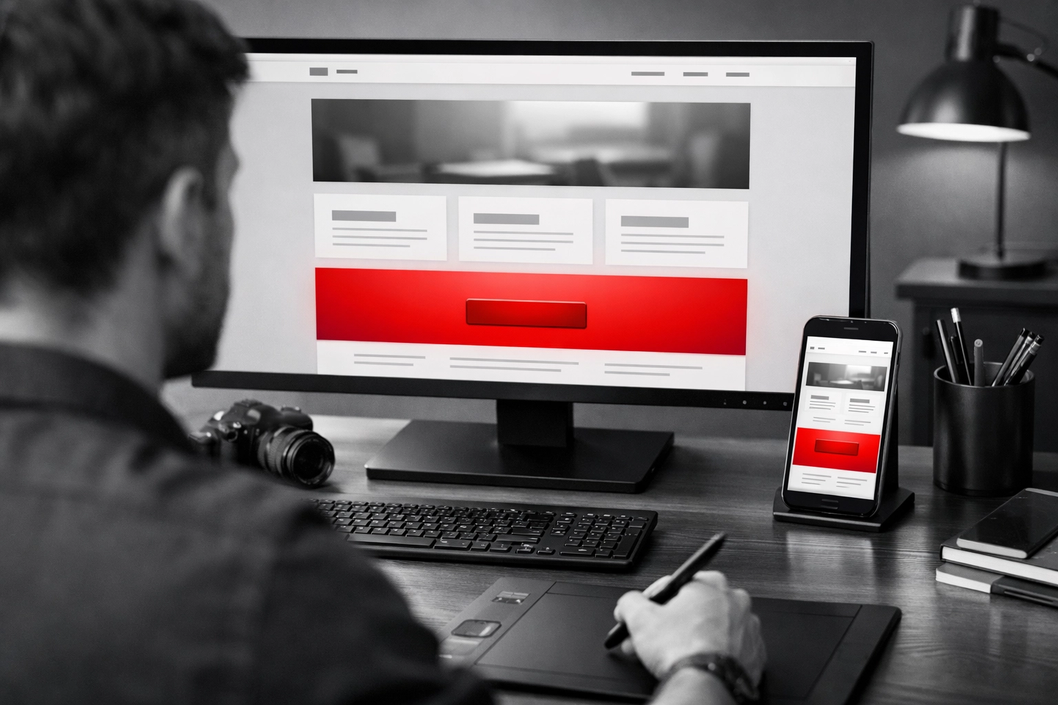 Modern small business website design on desktop and mobile showing responsive, high-converting layouts.
