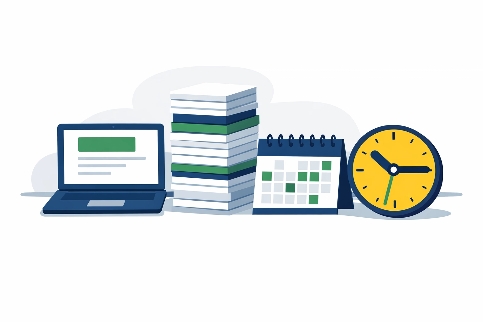 Modern desk illustration with a calendar and tax documents to help maximize your tax refund in 2026.