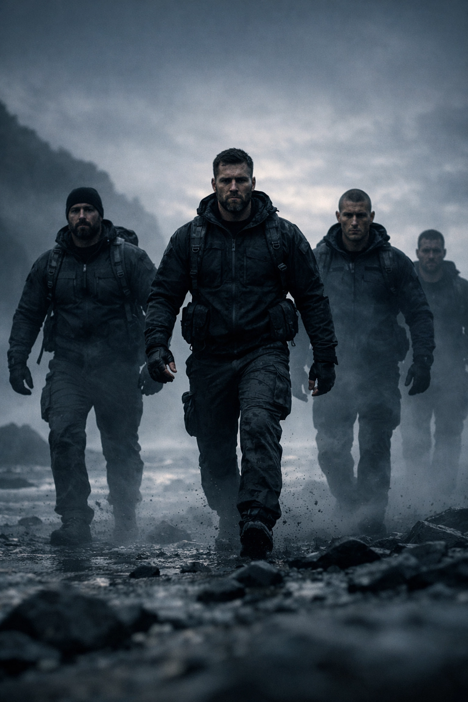 A team of men walking in formation, showing how discipline for men is built through brotherhood and the pack.