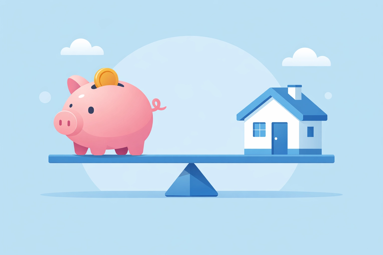 Planificación financiera con alcancía y casa para mejorar el puntaje de crédito.