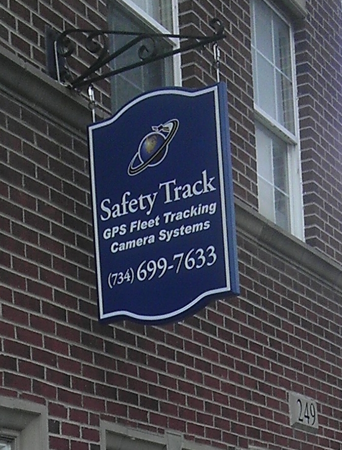 Safety Track Business Sign