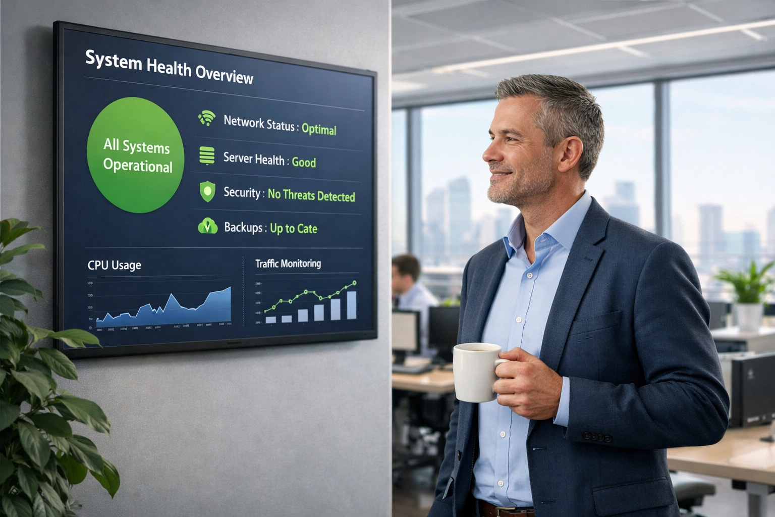 An IT Director monitoring system health and compliance using ServiceNow ITOM automation tools.