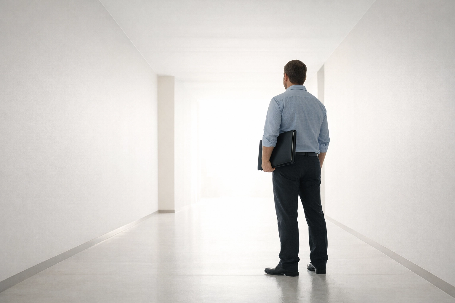 A father prepared with legal documents for his family court case, standing for fathers' rights.