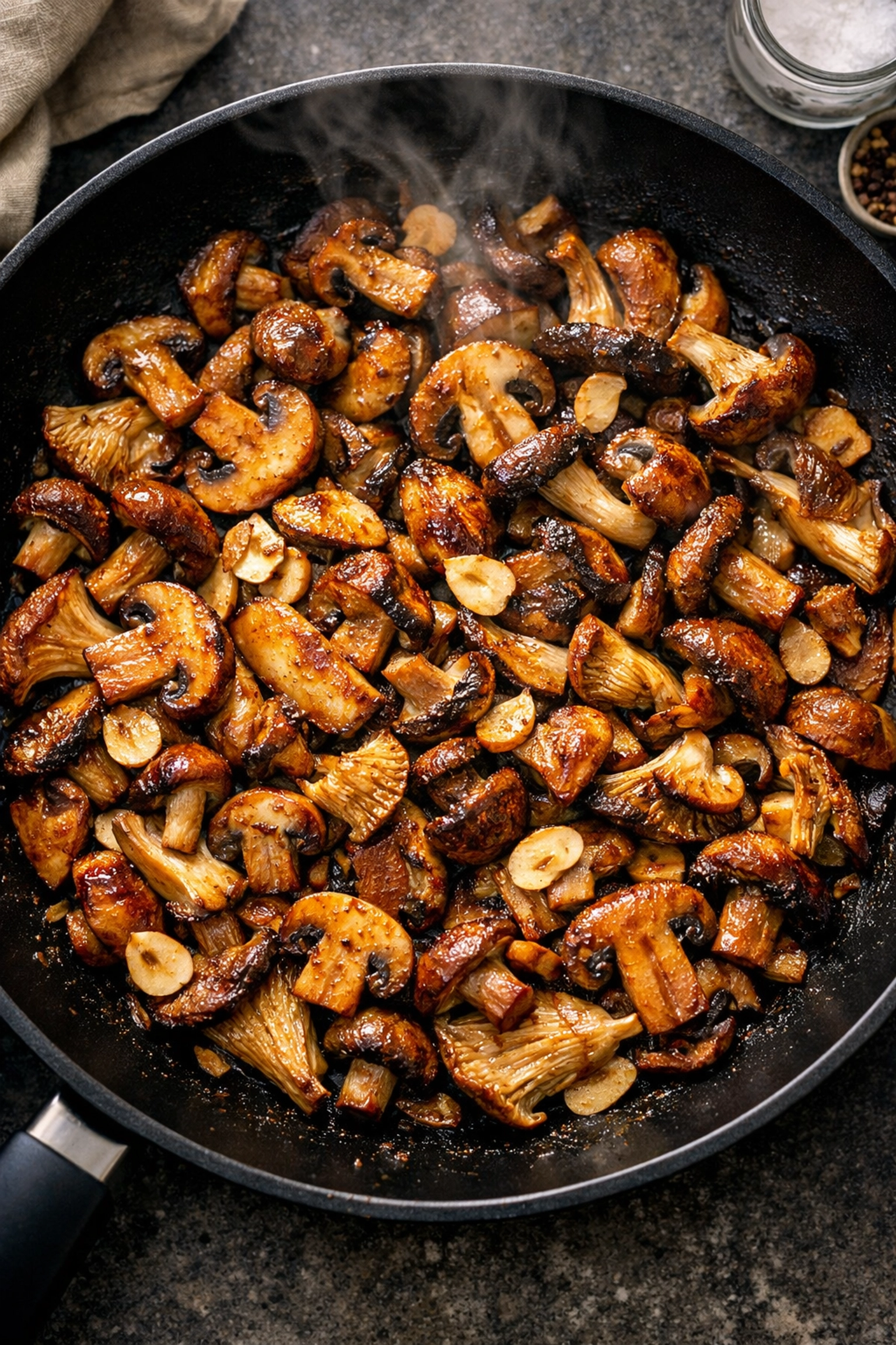 Finished Garlic Mushroom Pasta