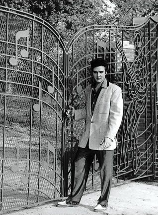 Elvis Presley at Graceland Gates