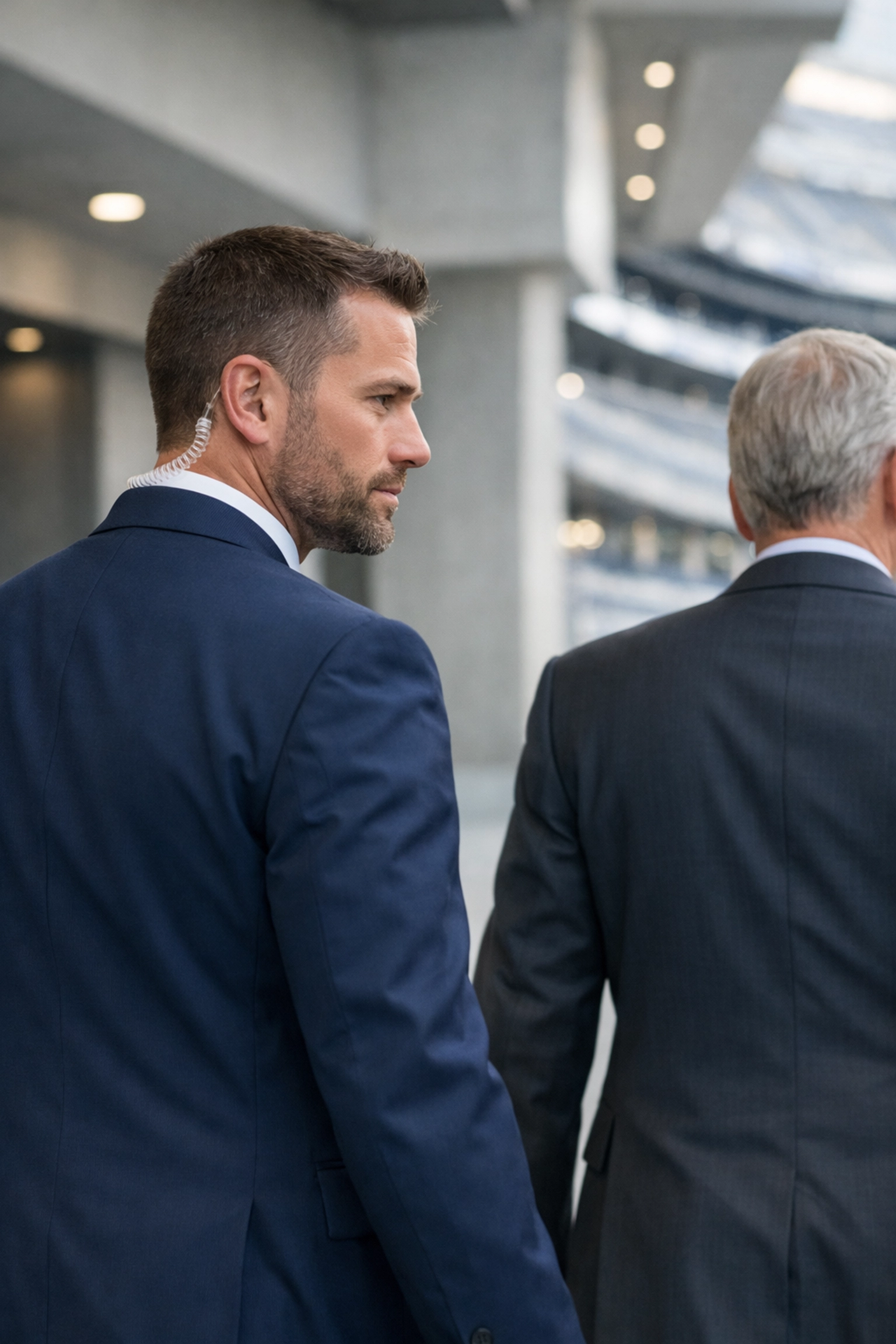 Discreet executive protection specialist providing security for leadership teams at a major stadium.