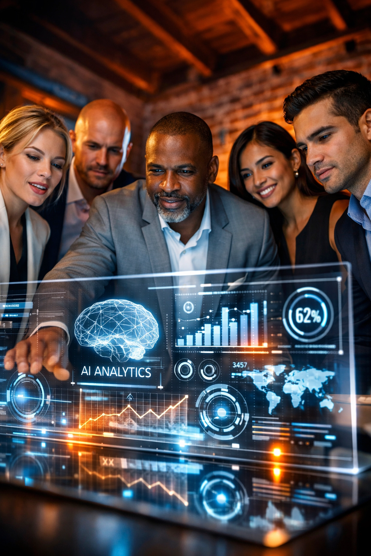 South Florida business leaders reviewing AI-powered marketing analytics dashboard