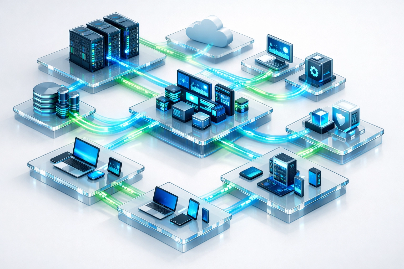 ServiceNow ITOM infrastructure visualization showing interconnected service dependencies