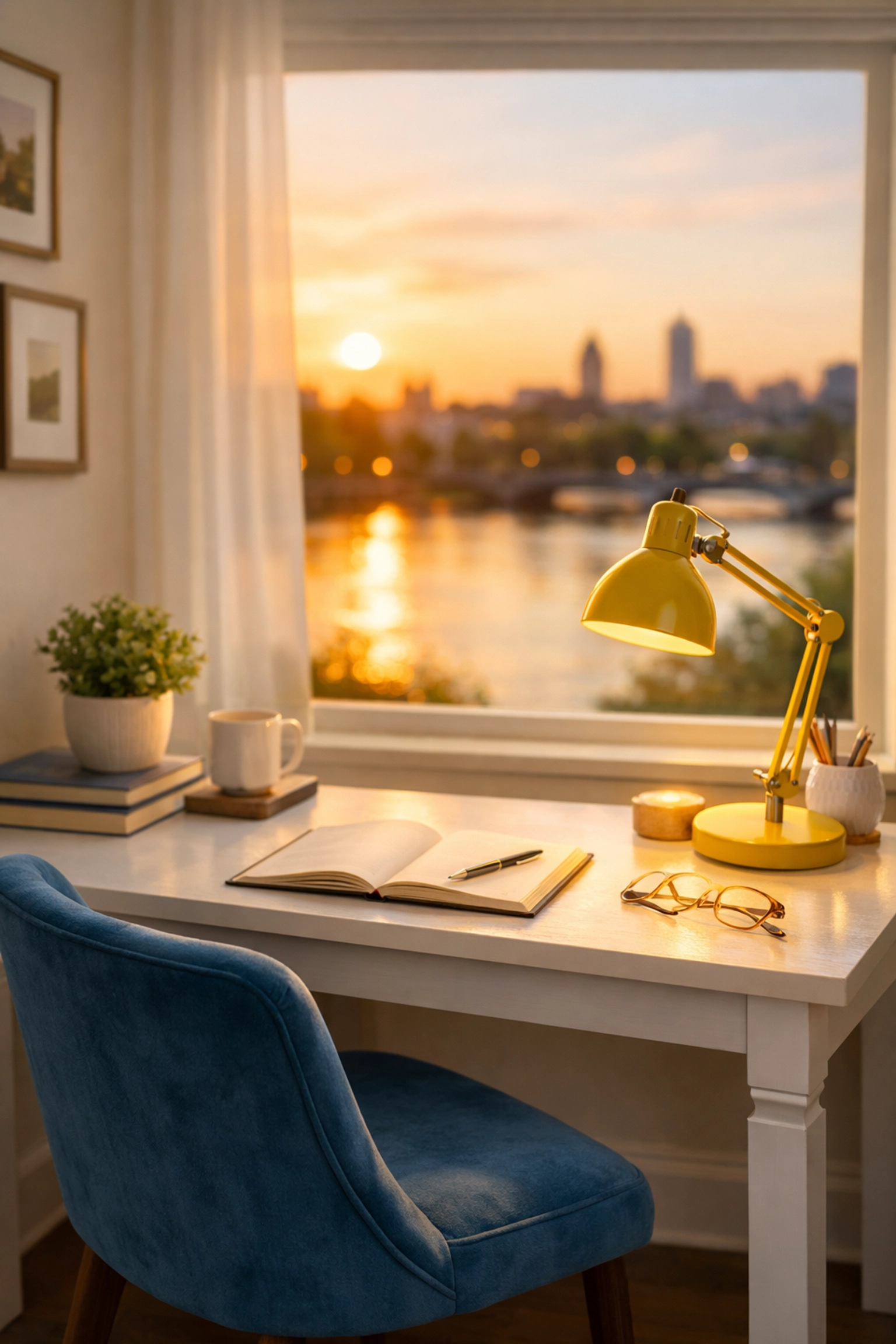 Organized West Cambridge home office showing the peace of mind from house cleaning Cambridge MA.