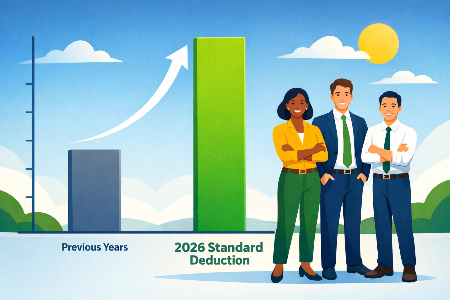 Chart comparing 2026 standard tax deduction increases for single and married taxpayers in New Haven.