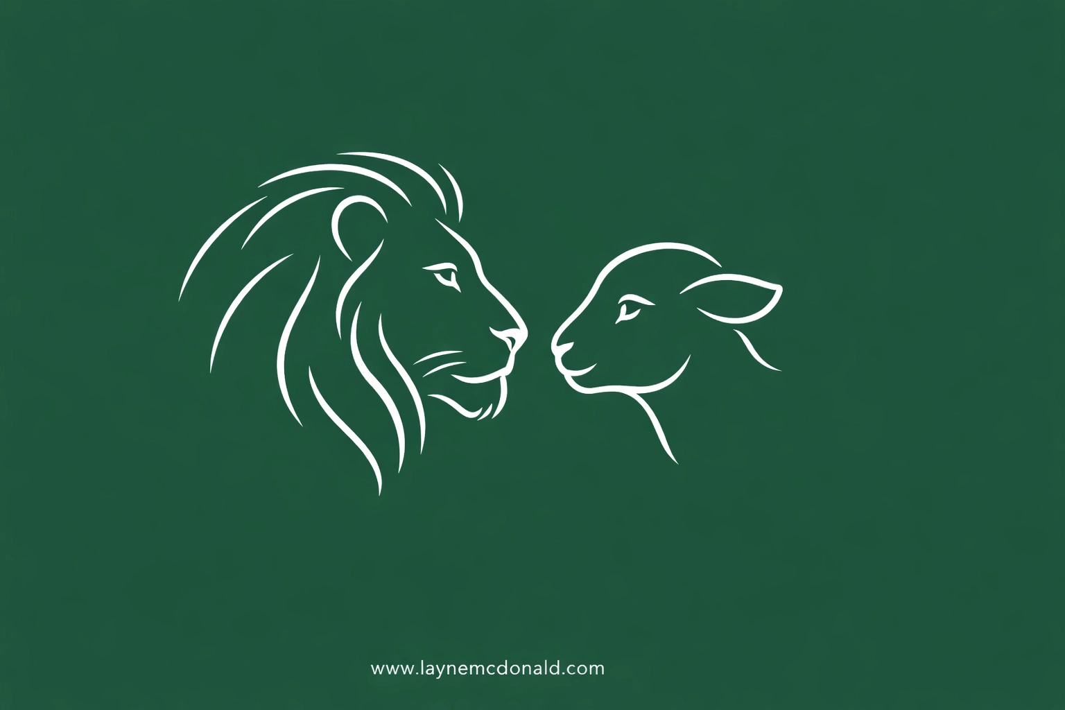 Symmetrical lion and lamb art highlighting biblical symbolism in faith-centered product design.