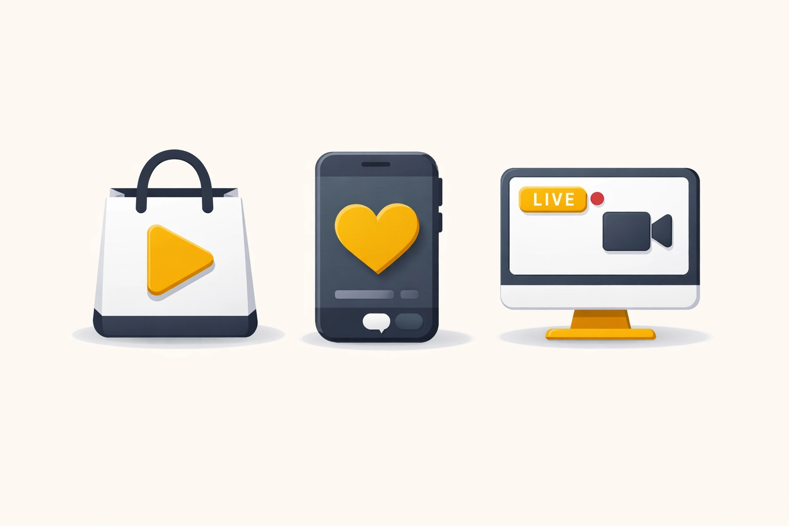 Three types of live shopping platforms: social commerce, mobile shopping, and desktop streaming
