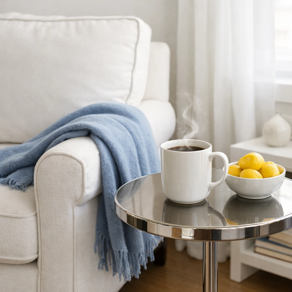 Spotless reading nook following a comprehensive residential deep cleaning service in Stow.