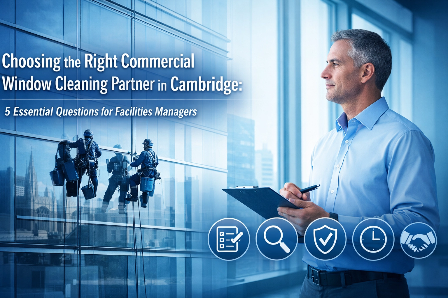 [HERO] Choosing the Right Commercial Window Cleaning Partner in Cambridge: 5 Essential Questions for Facilities Managers