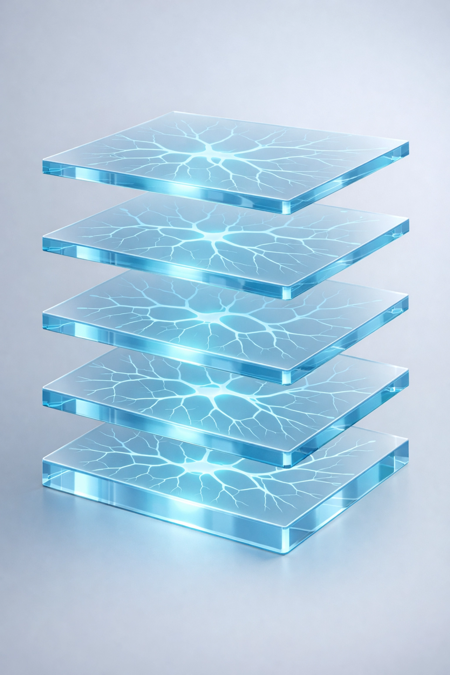 Five transparent layers representing ARCHR² framework for nervous system resilience and recovery