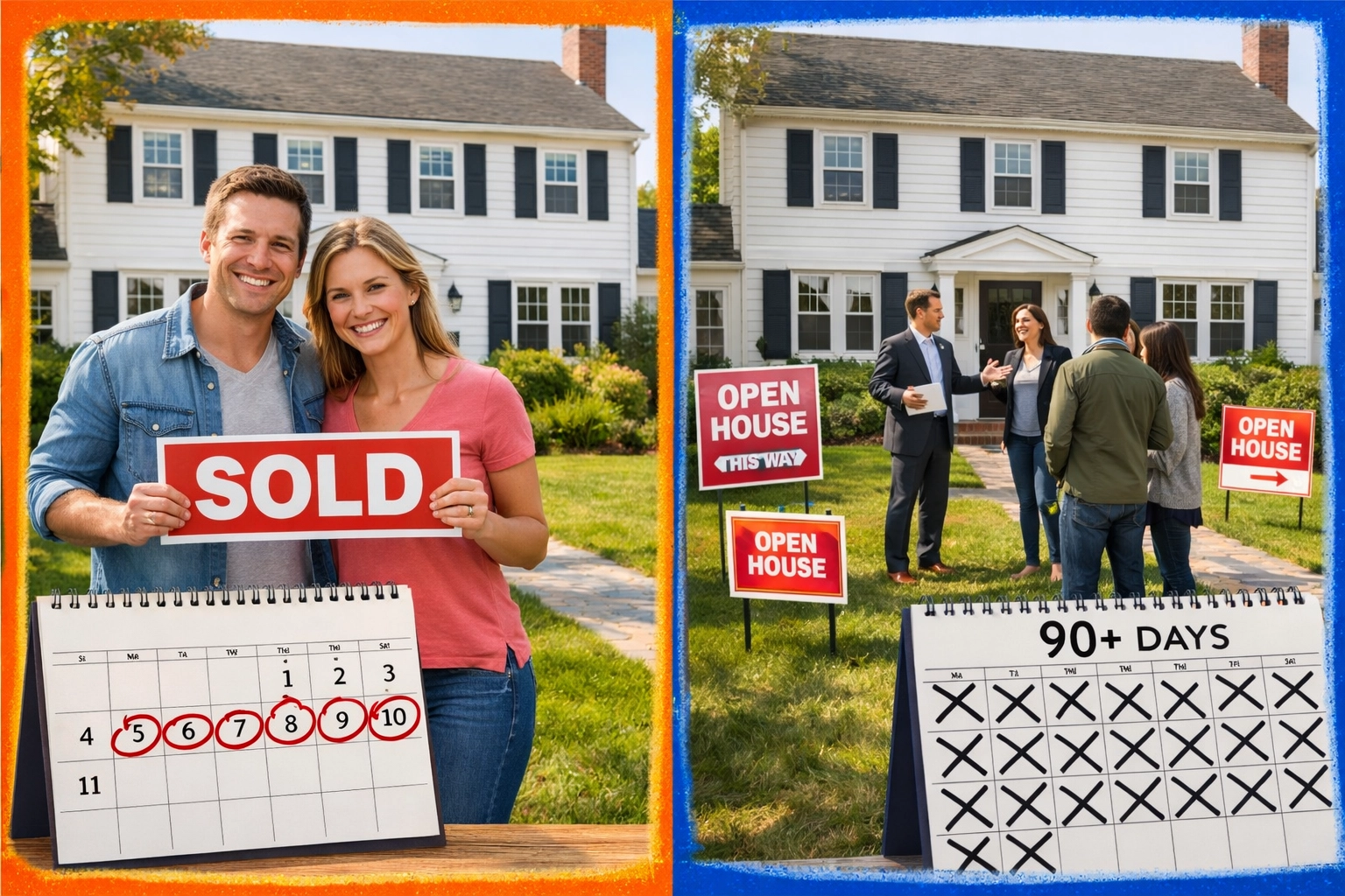 Comparison of cash sale closing in 10 days versus traditional listing taking 90 days in Connecticut