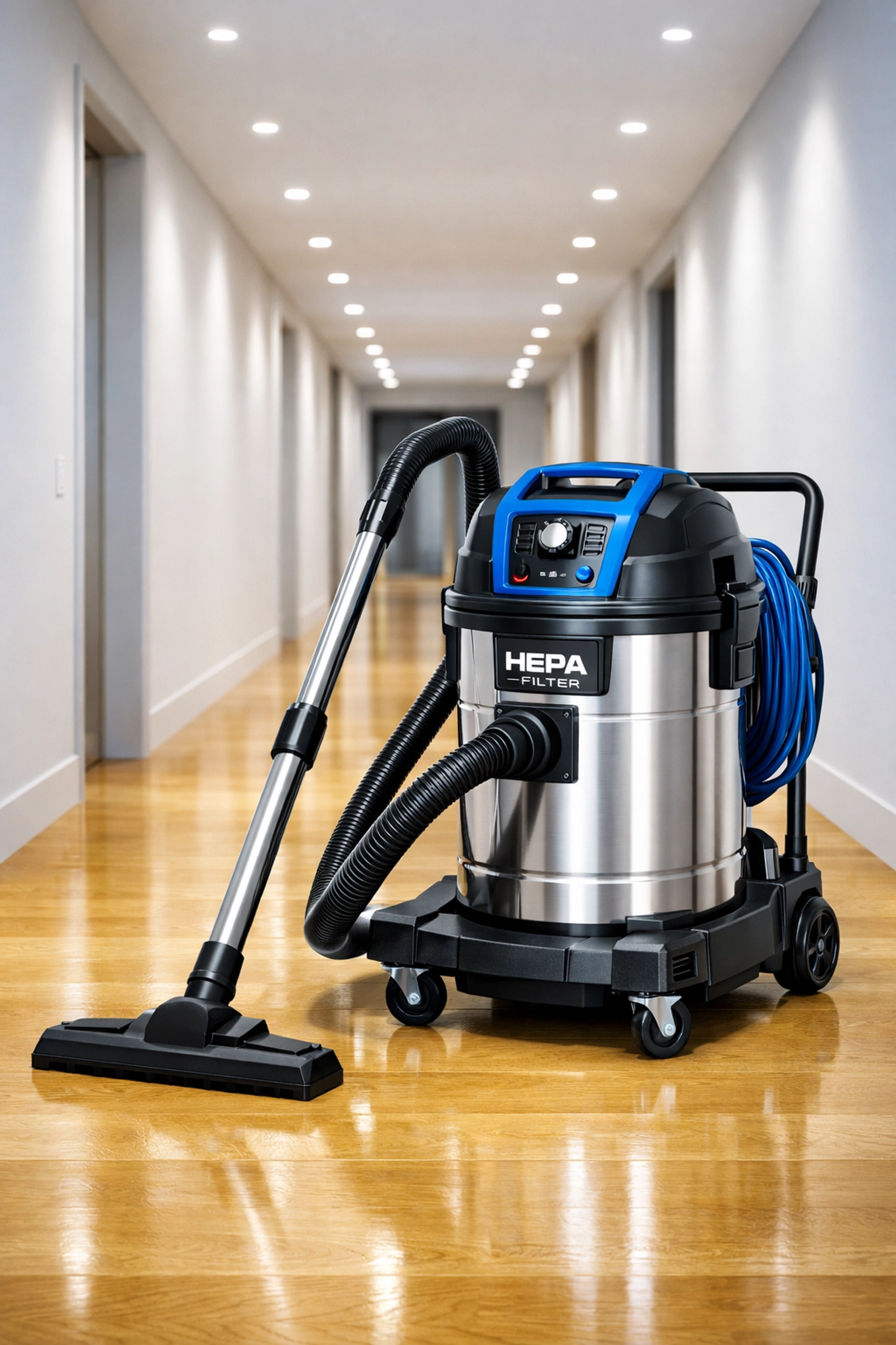 Professional HEPA vacuum used for efficient post-construction cleaning in Massachusetts residences.