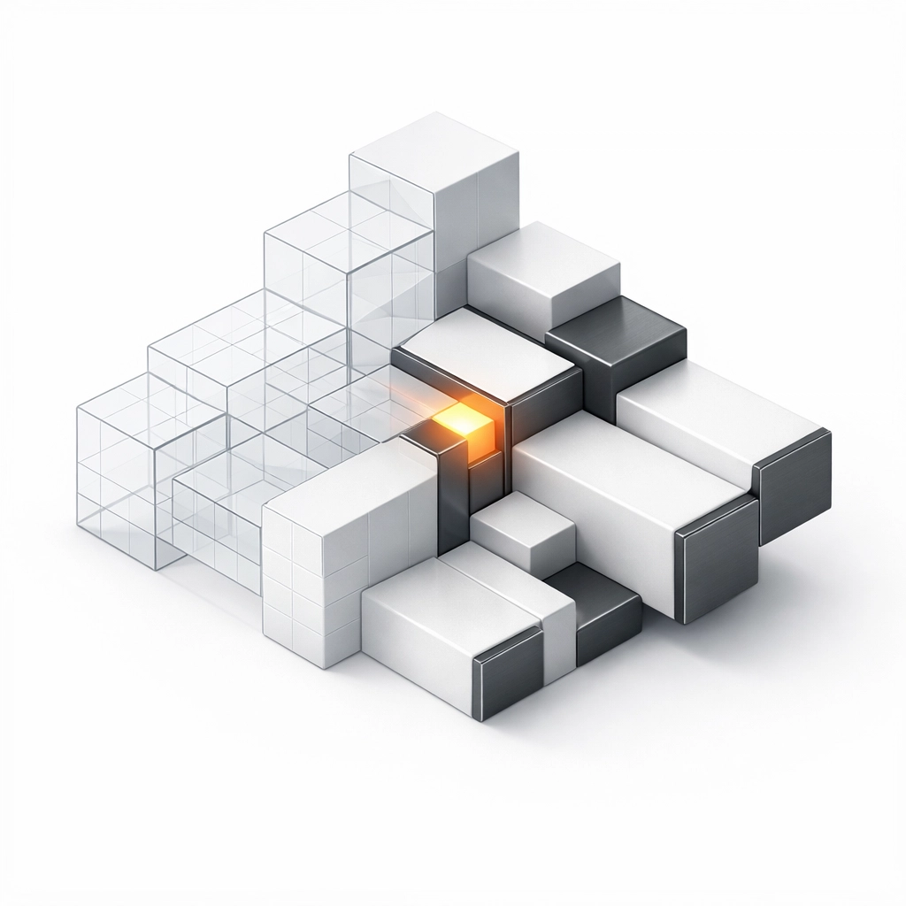 Modular blocks symbolizing business growth architecture and the transition from strategy to execution.