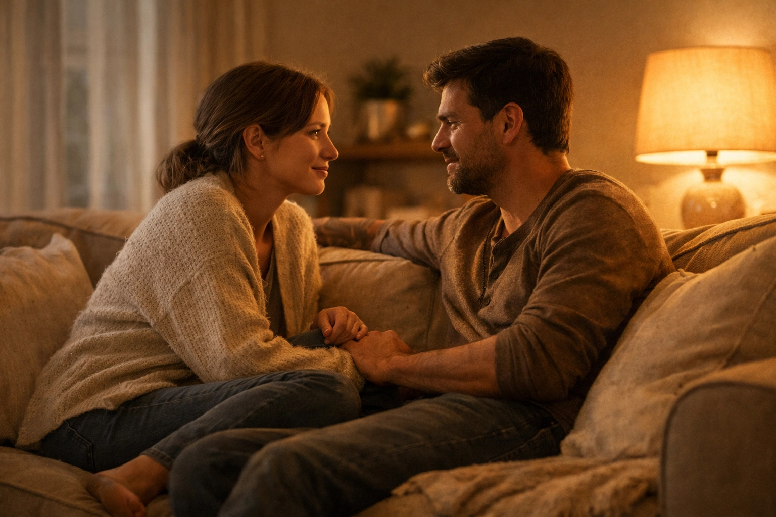 Pár intim beszélgetése otthon - kapcsolati kommunikáció merevedési probléma esetén