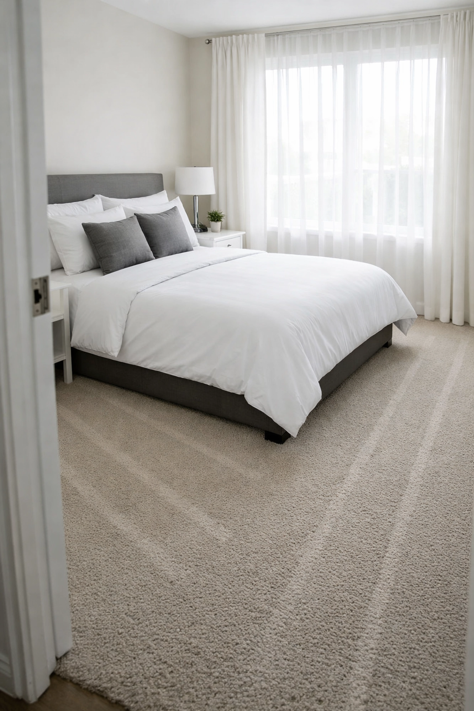 Move-in ready apartment bedroom after professional turnover cleaning service