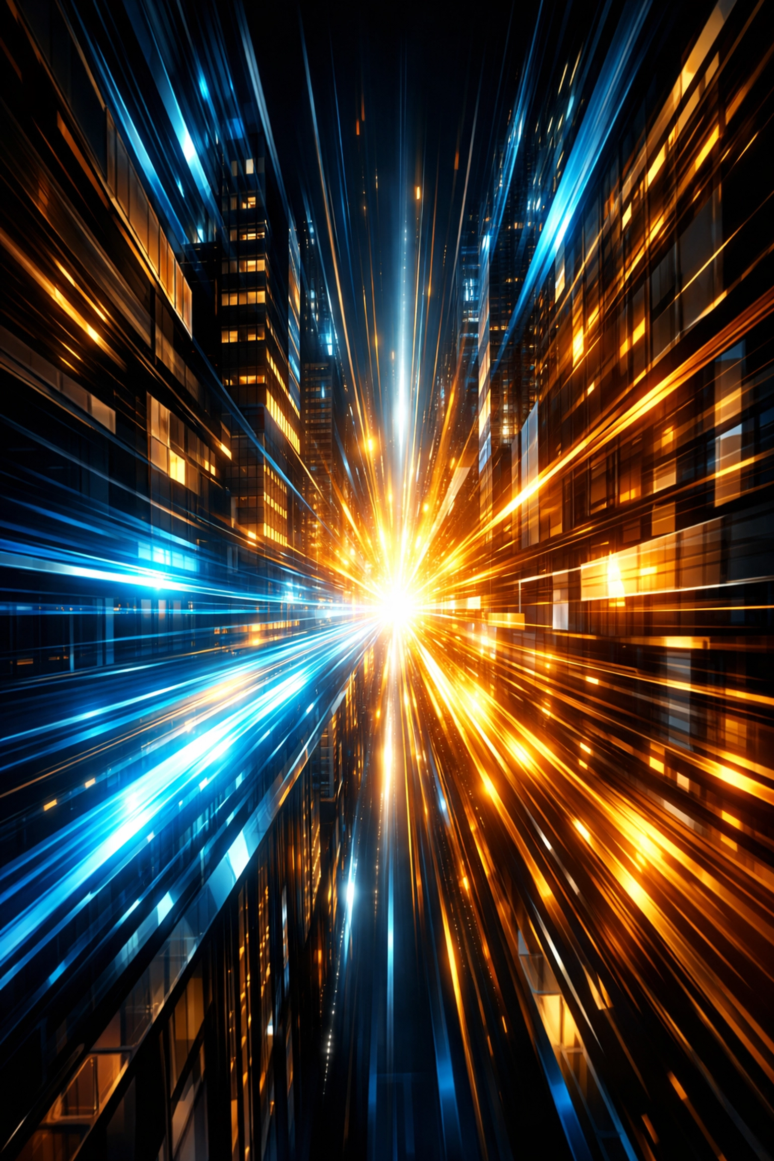 Abstract data streams illustrating rapid business growth from PPC management and social media marketing Toronto.