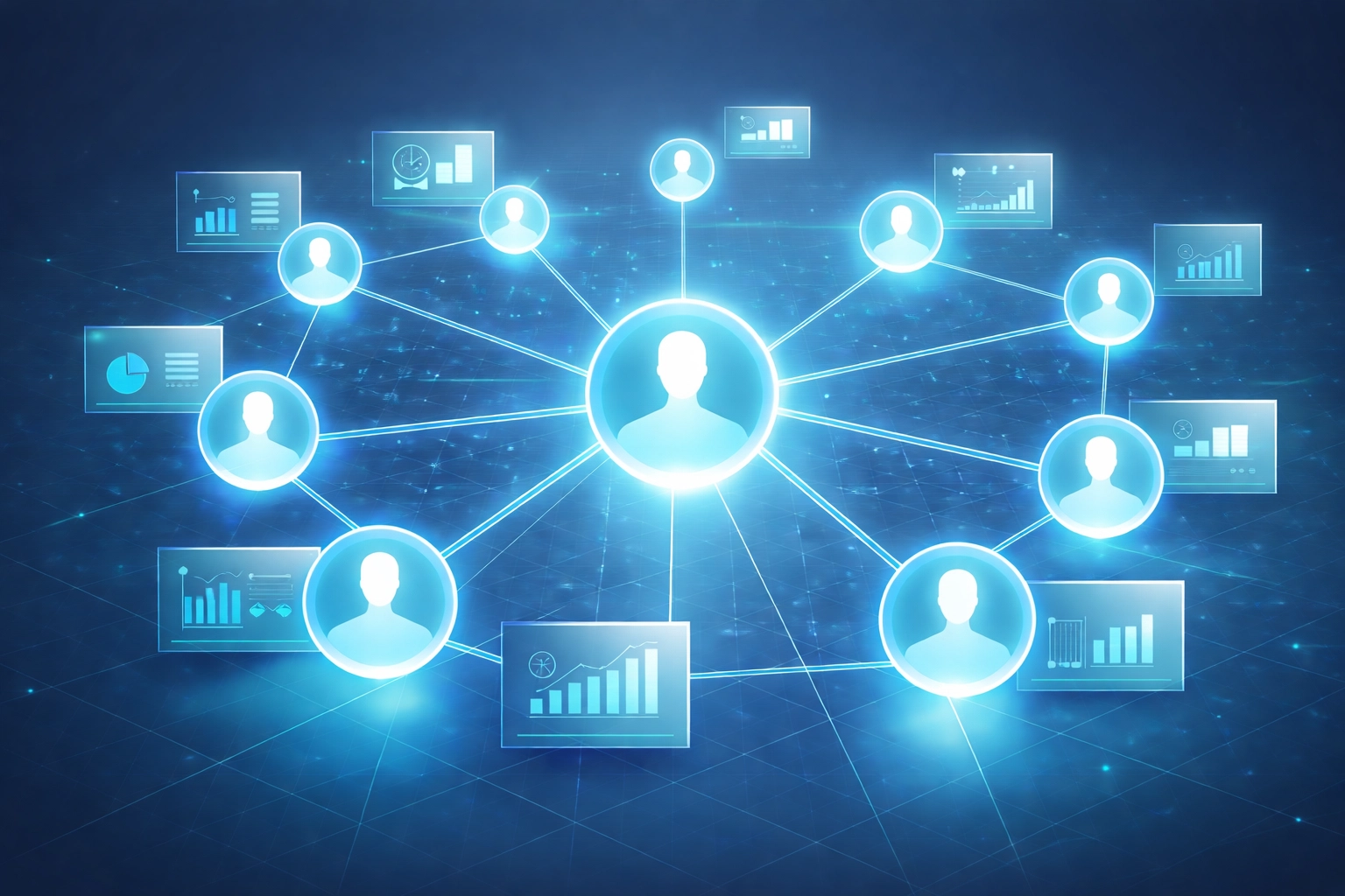 Network visualization highlighting discovery of lookalike creators and competitor analytics in social media