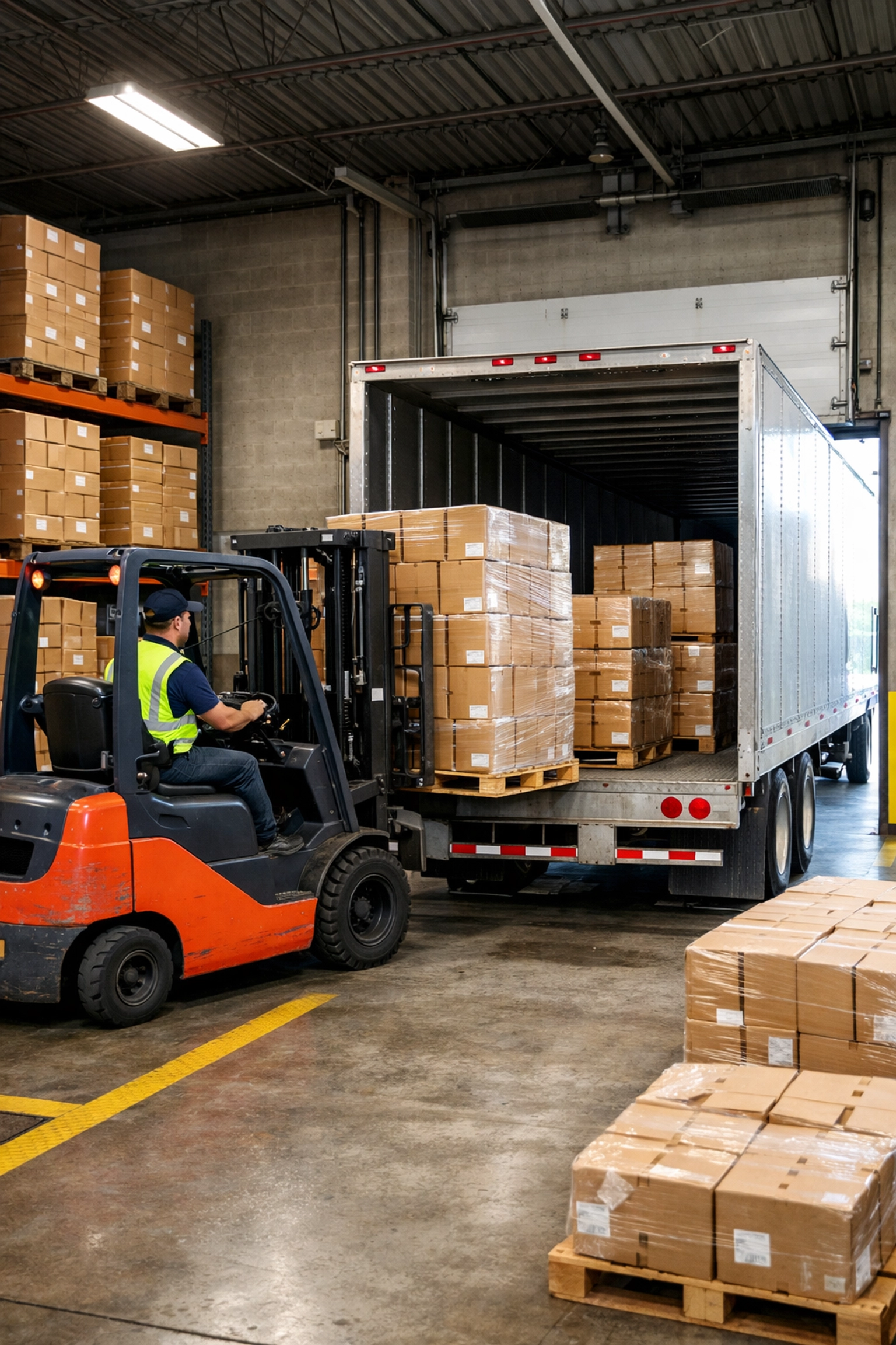 Efficient warehouse loading dock operation with optimized freight handling