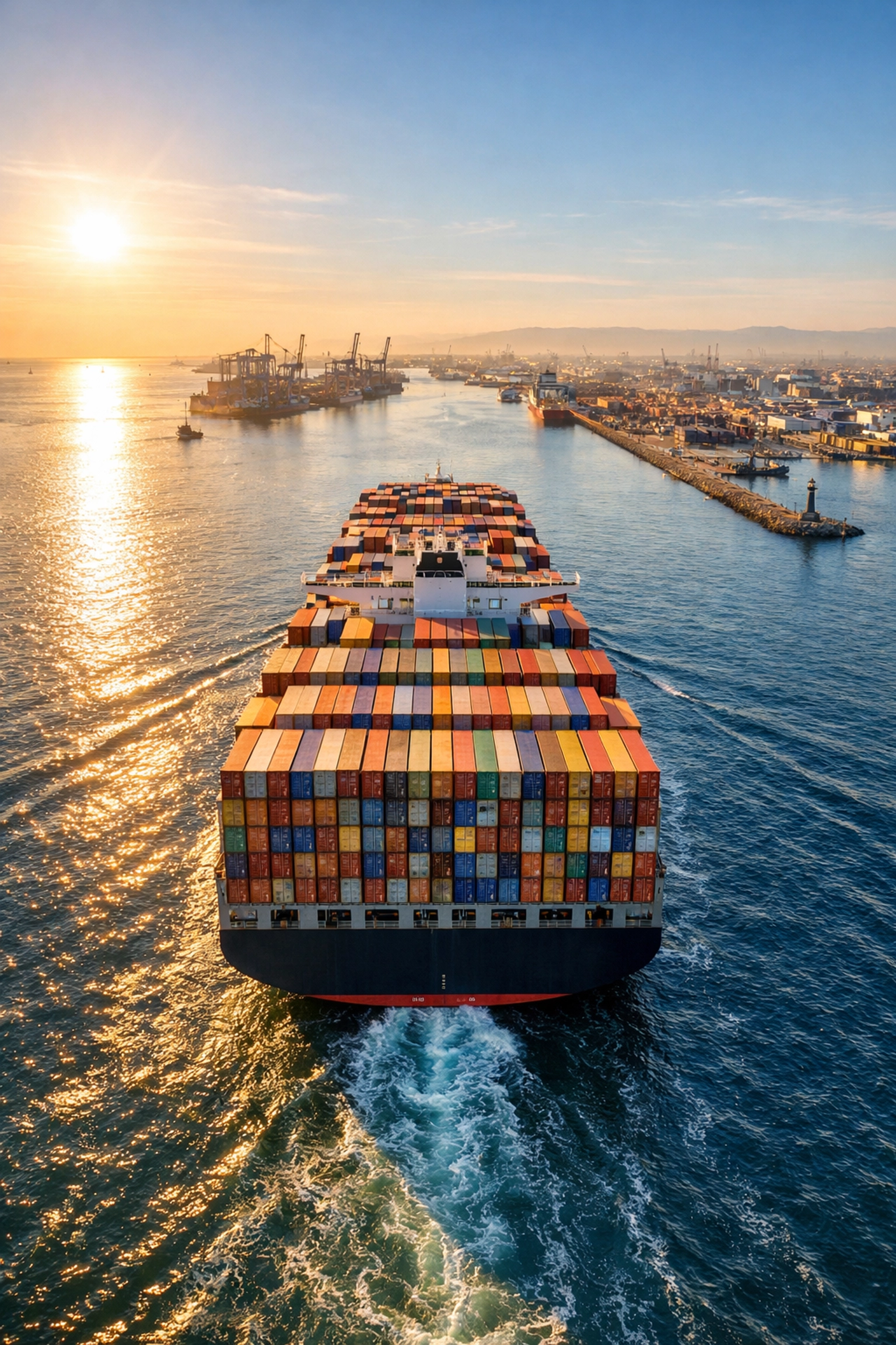 Large container ship illustrating global supply chain management and international logistics standards.
