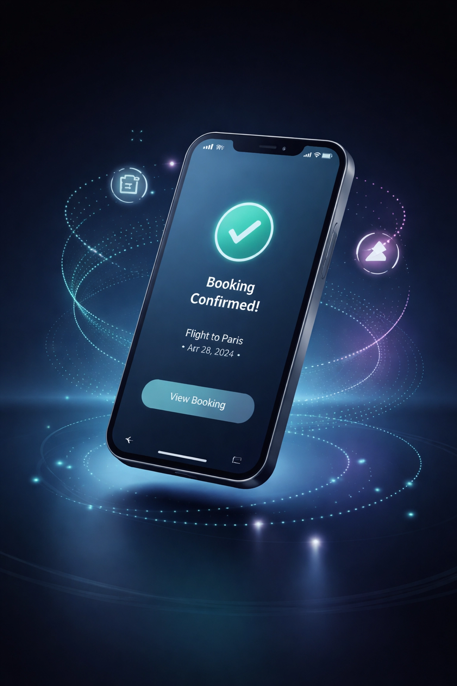Mobile phone confirming AI-scheduled appointment, representing modern booking in Delray Beach.