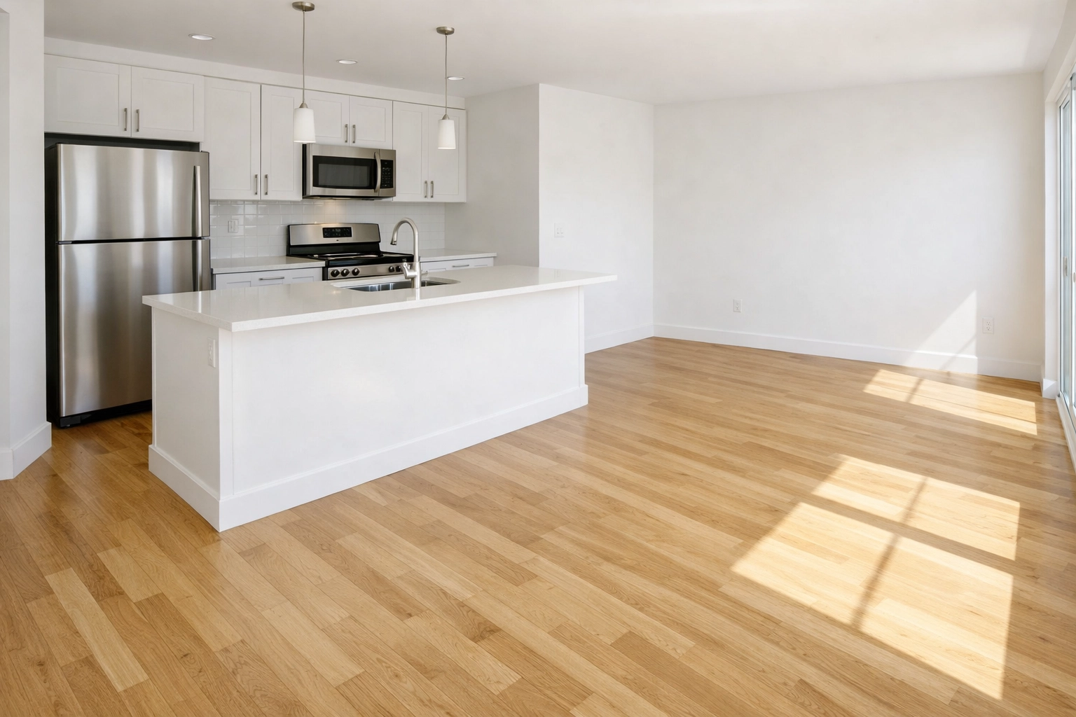 Impeccably clean modern kitchen ready for tenant move-in after a professional turnover cleaning service.