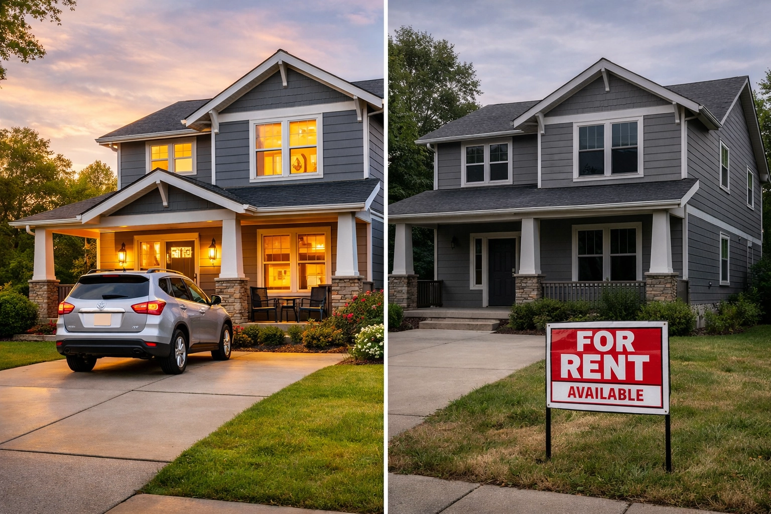 Occupied versus vacant Nashville rental home comparison showing tenant retention value
