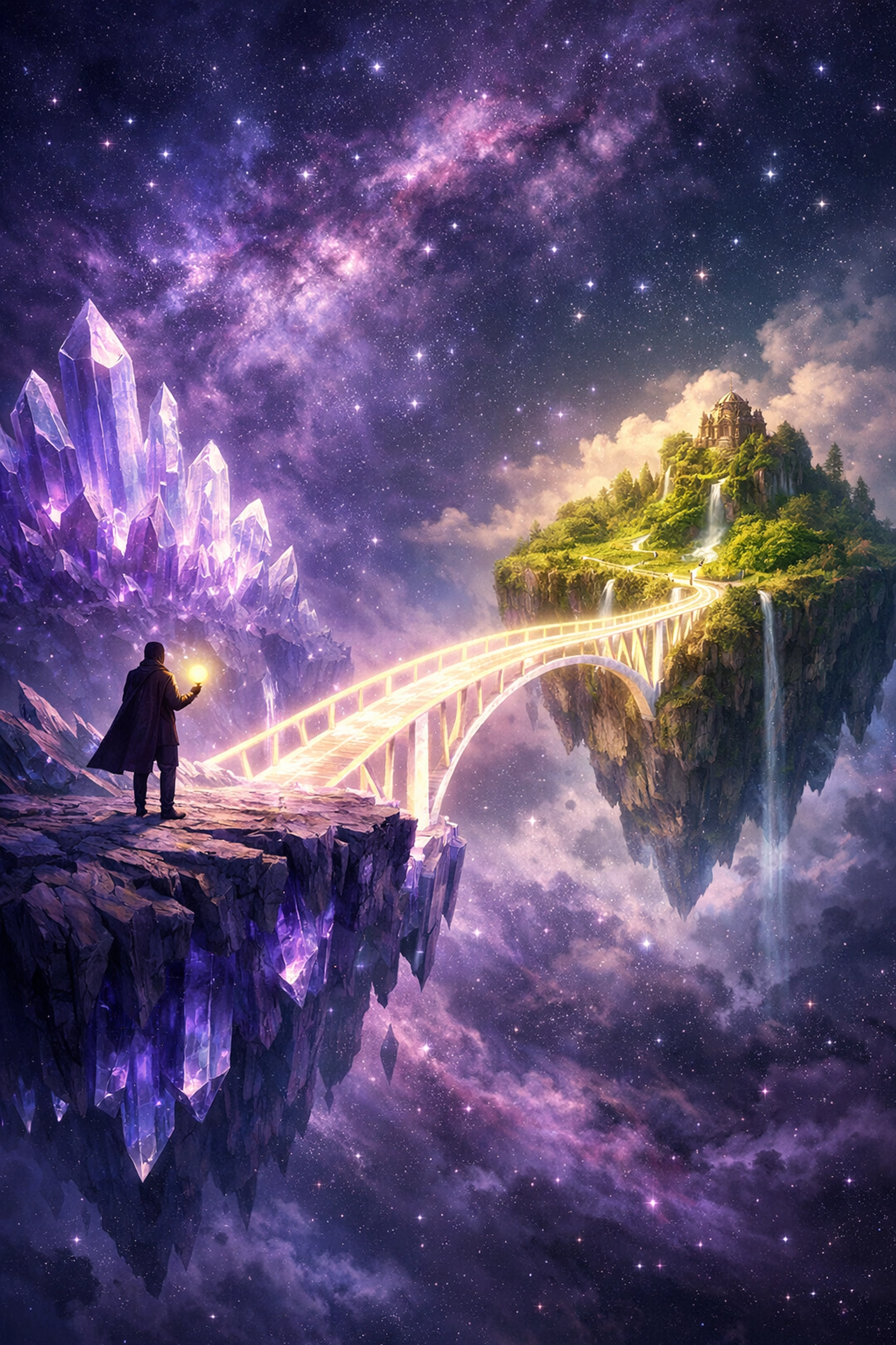 Symbolic bridge connecting a lead magnet offer to a customer solution for lead generation.