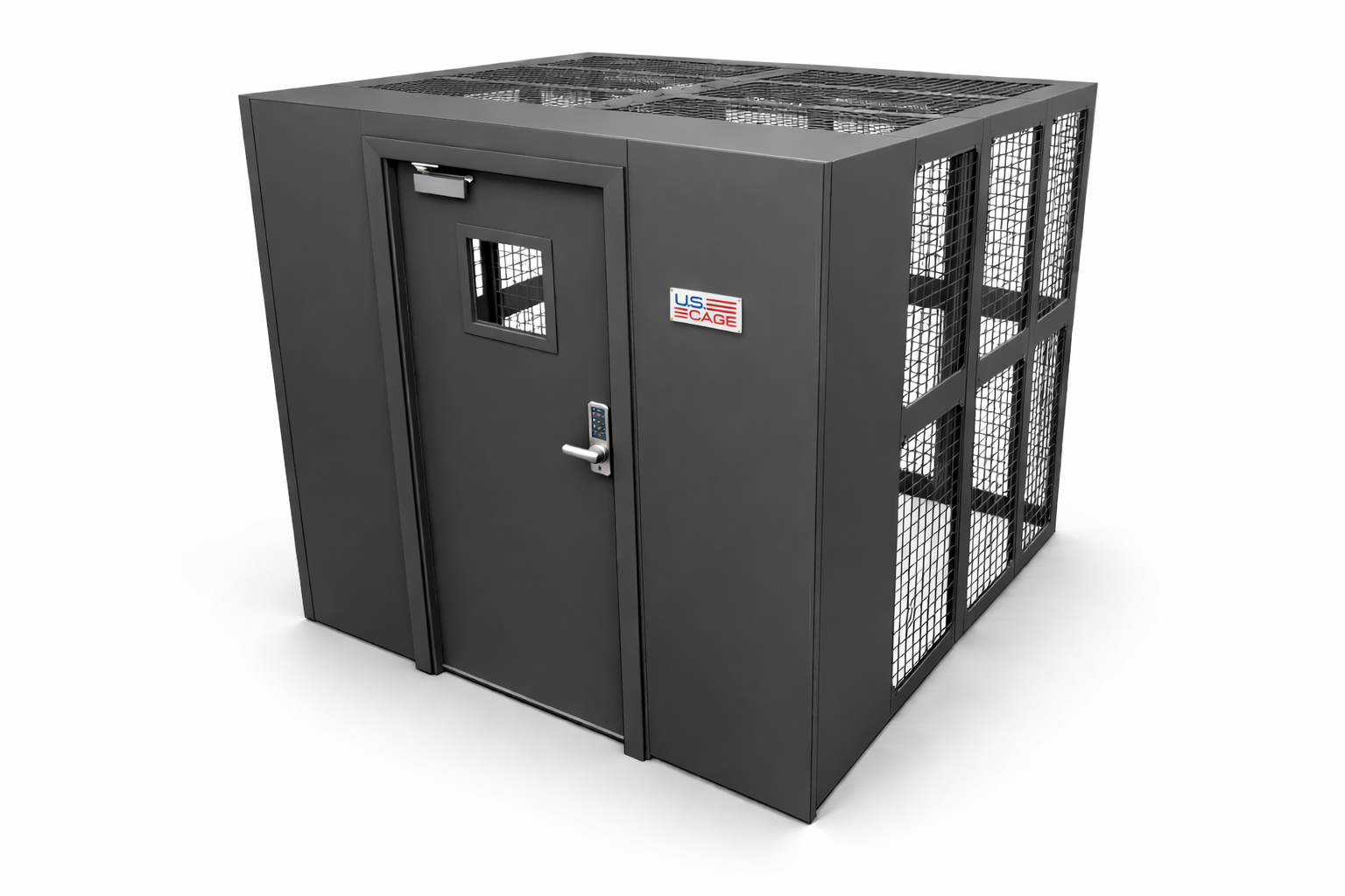 Secure driver cage mantrap with integrated access control for industrial shipping and receiving vestibules.