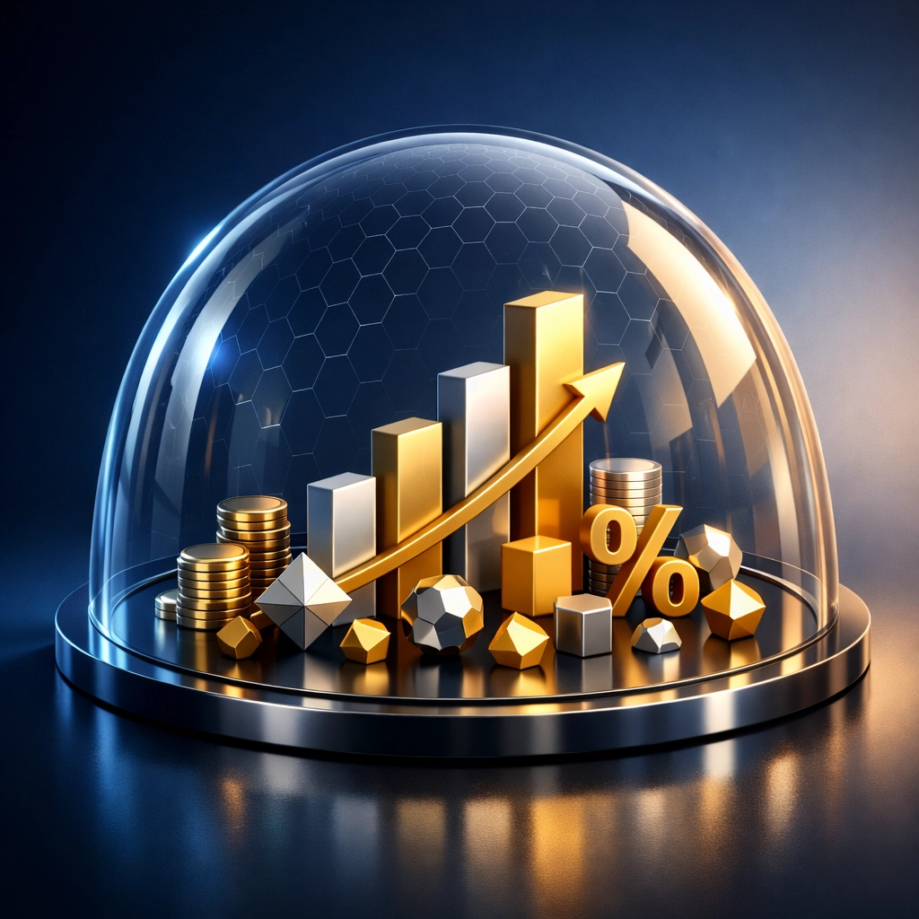 Portfolio protection strategy visualization with risk hedging and downside protection