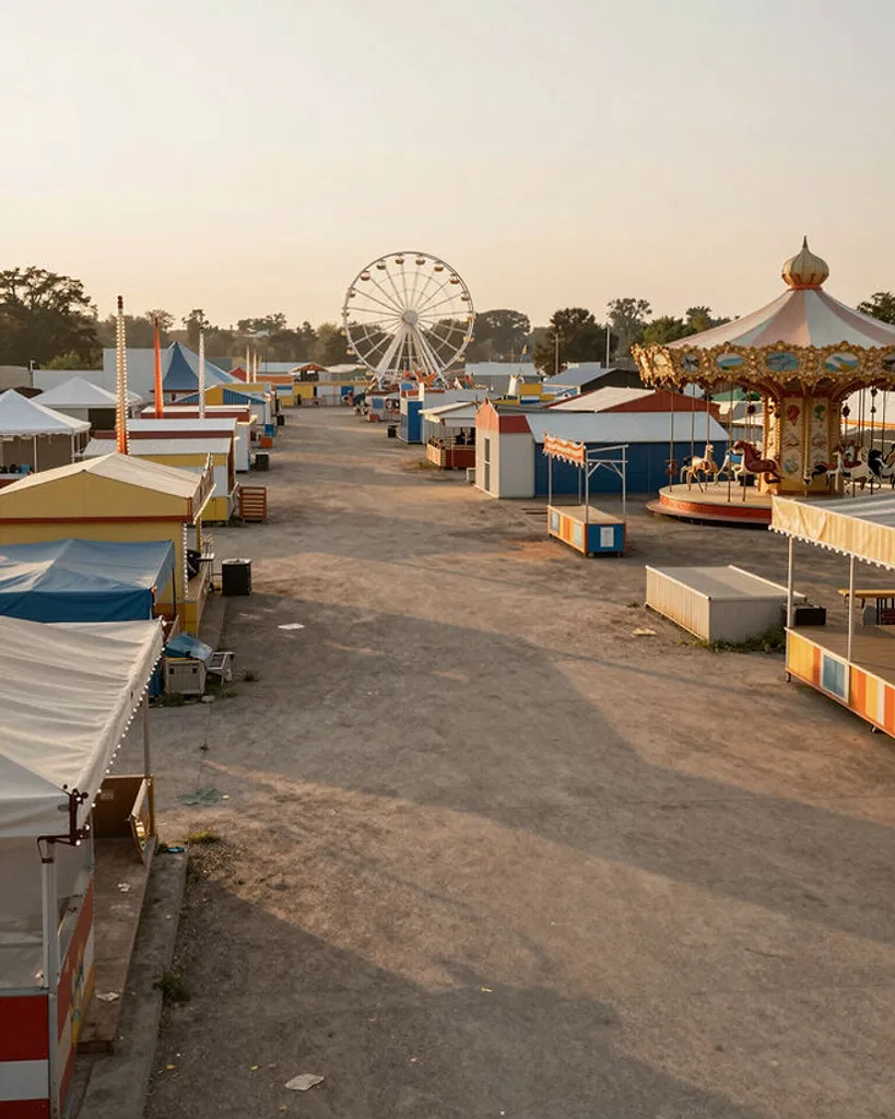 Empty fairground before opening highlighting the need for operational planning