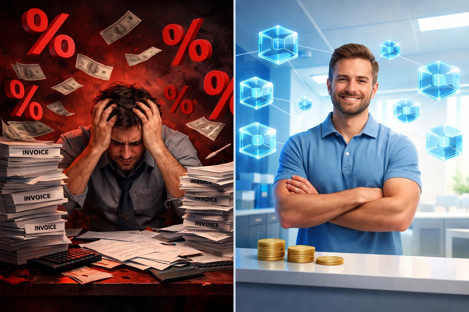 Comparison of percentage-based crypto payment fees versus gas-only model for merchants