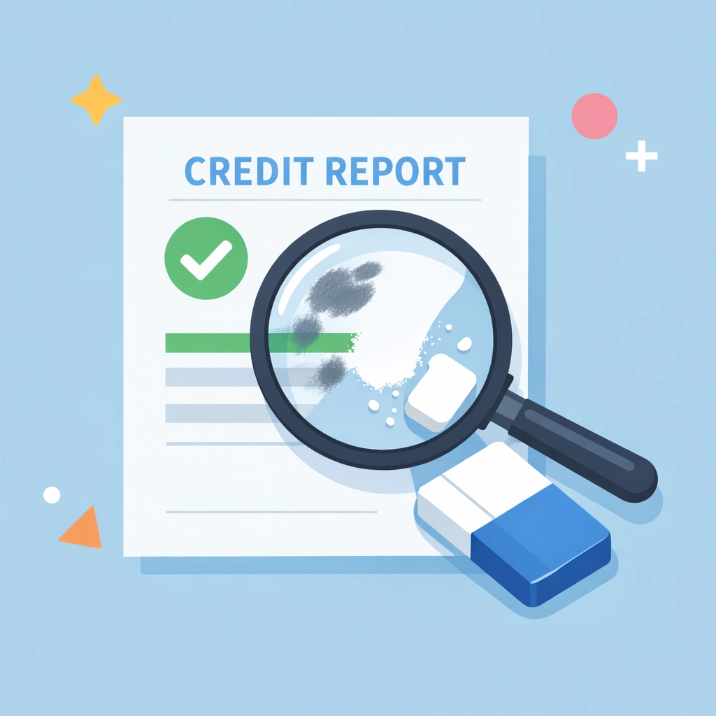 Lupa revisando un reporte para limpiar mi crédito y eliminar colecciones de forma efectiva.