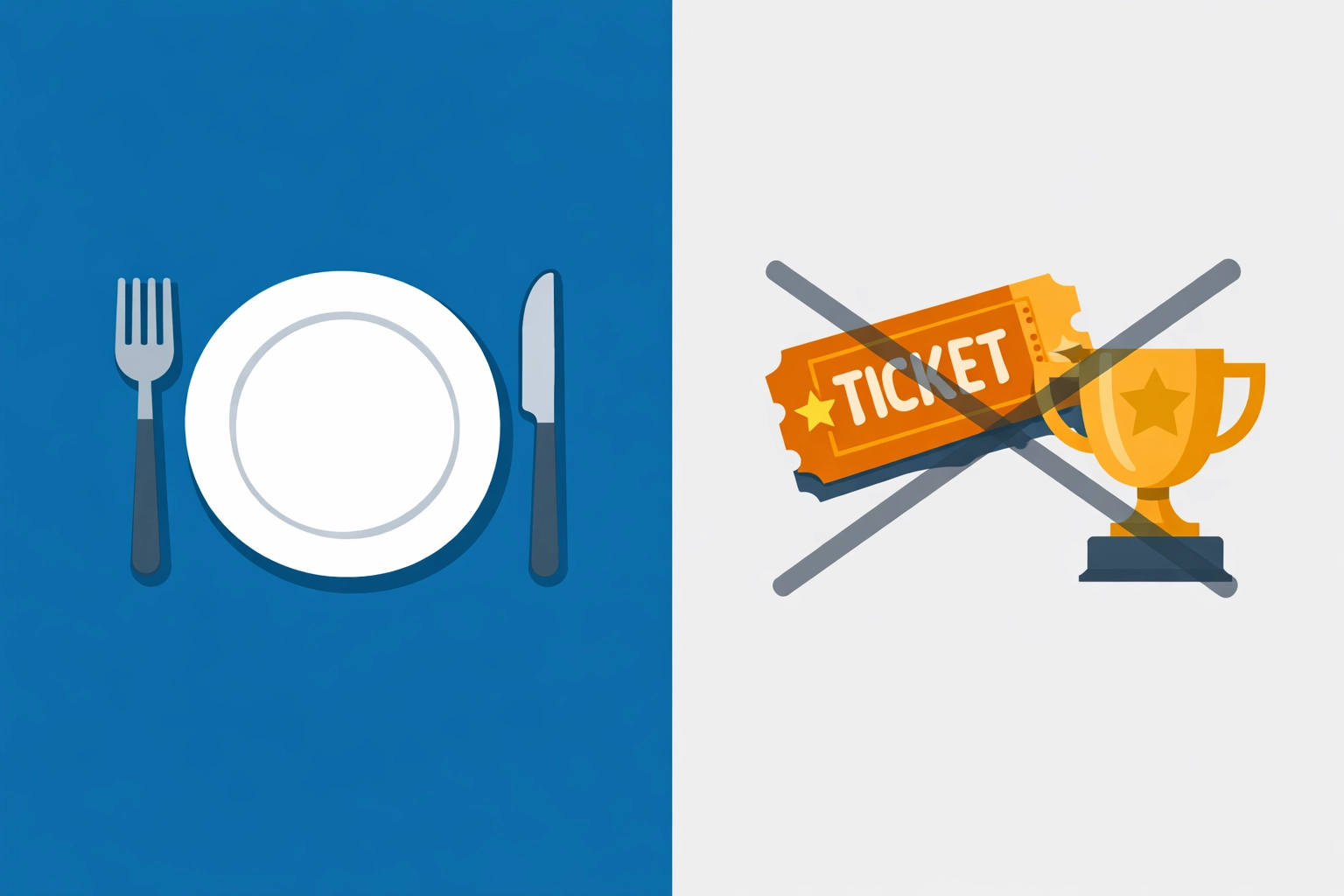 Comparison showing deductible business meals versus non-deductible entertainment expenses for tax purposes.