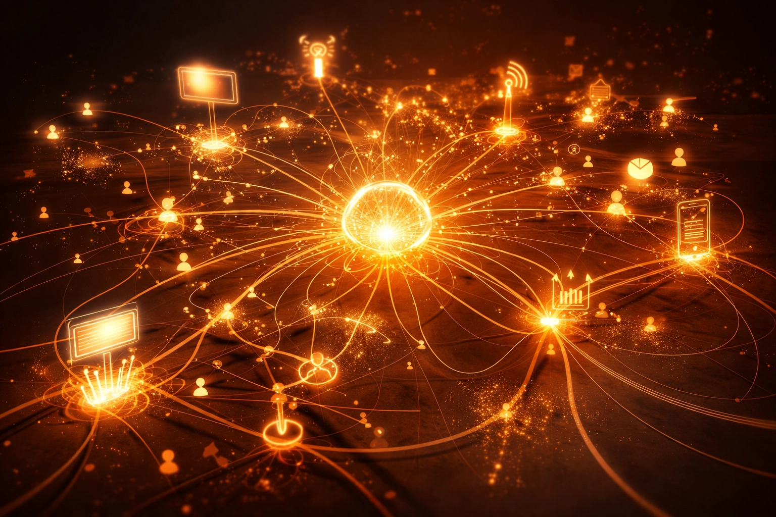 Visual representation of brand reach in Missouri, showing multiple marketing channels and business connections.