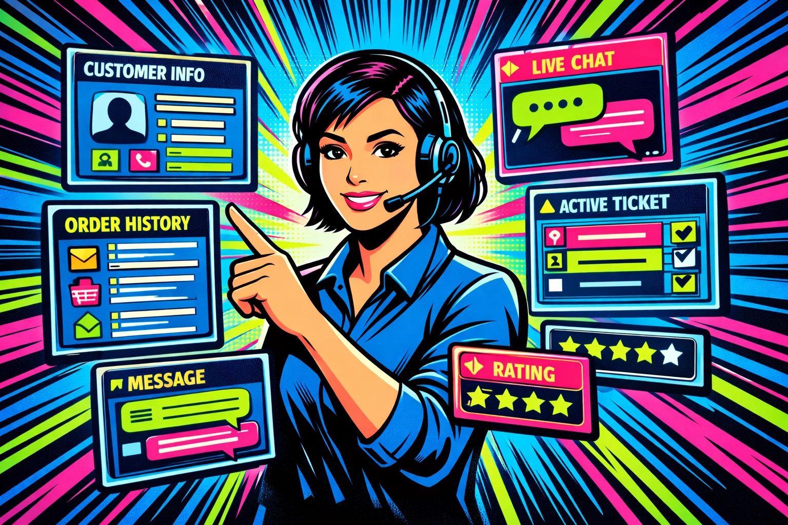 Customer service agent using AI to access customer history and order data