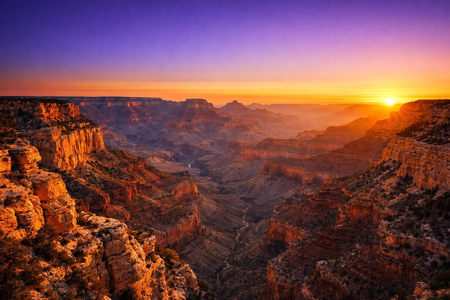 Grand Canyon South Rim sunrise, one of the best photography locations for landscape photography.