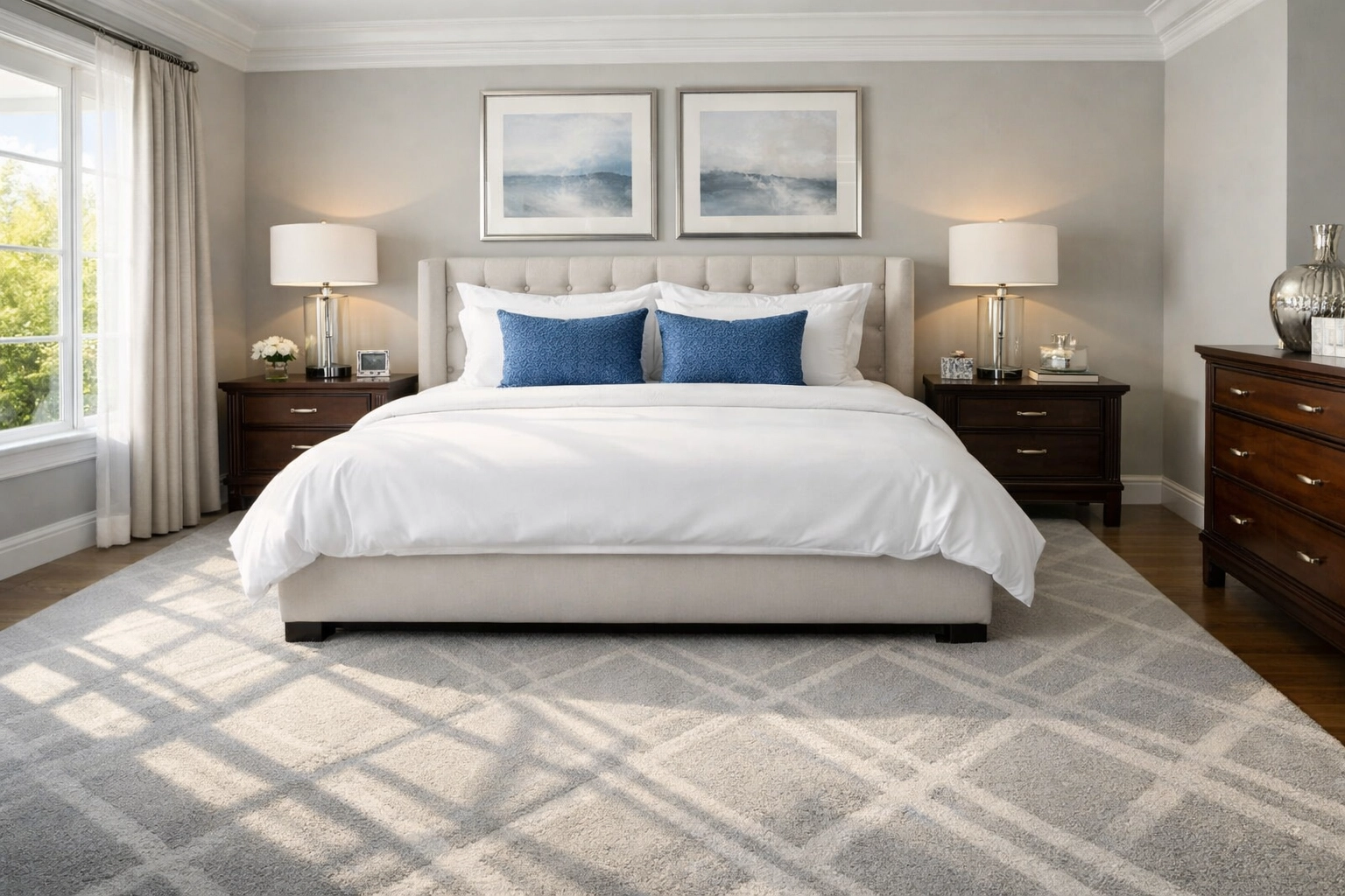 Immaculately maintained Westborough bedroom illustrating the high standard of professional house cleaning services.