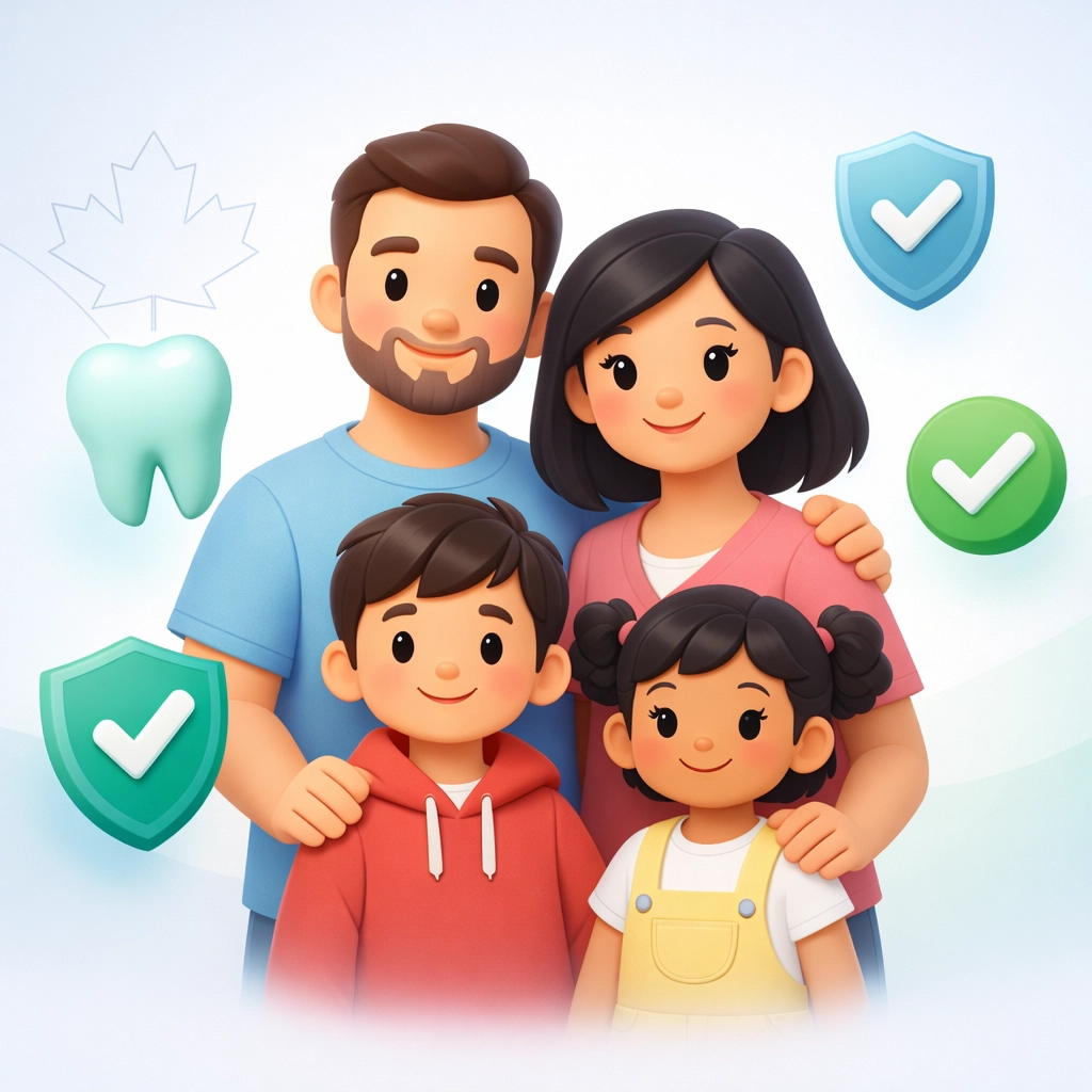 Canadian family benefiting from dental care plan coverage in Markham