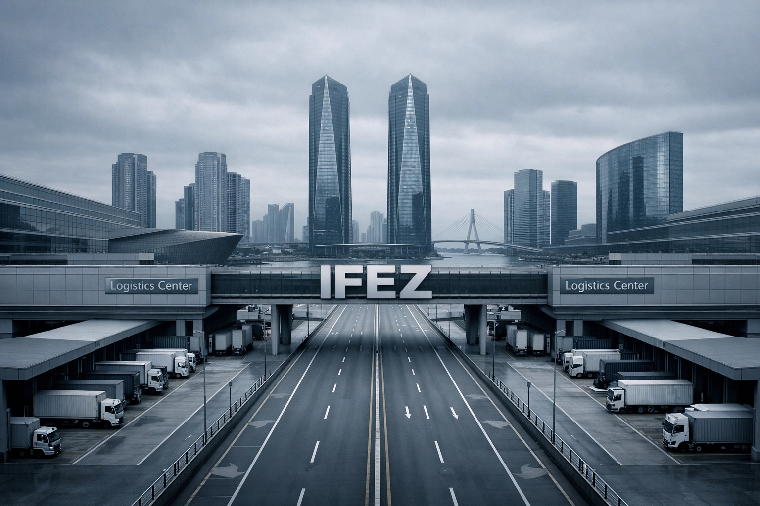 Modern Incheon buildings representing the infrastructure for a strategic architect to achieve brand scaling in Korea.