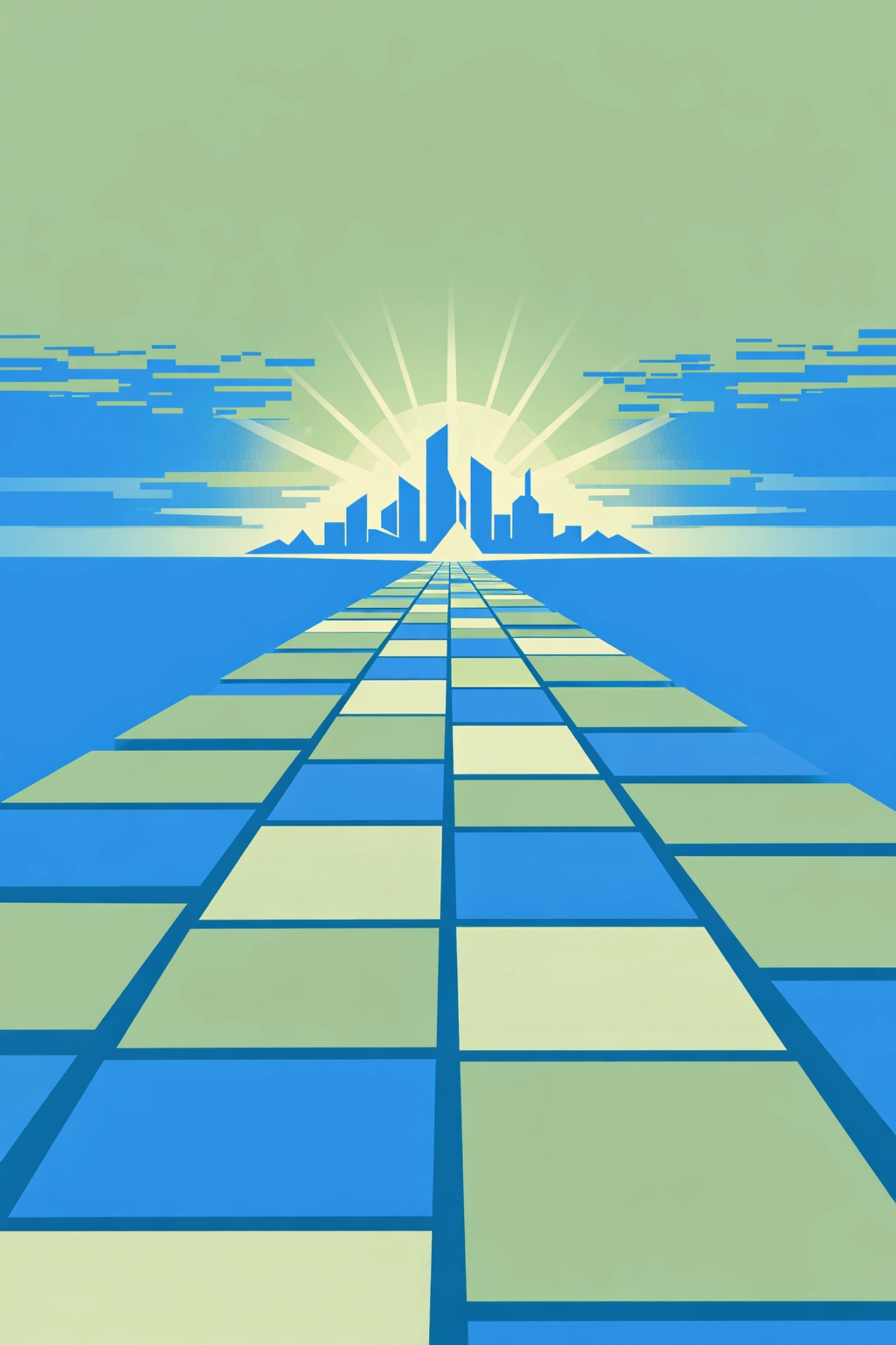 A digital path toward a geometric horizon, representing the roadmap for a professional BigQuery analytics audit.