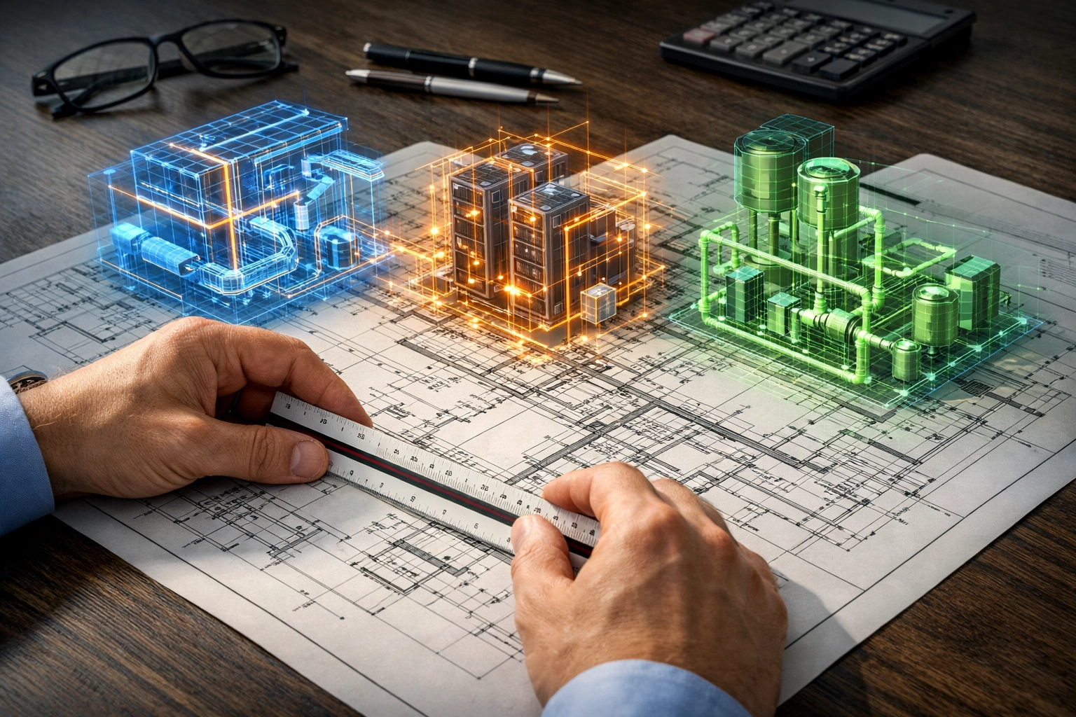 Professional engineer reviewing site plans for a certified Functional Servicing Report in Ontario.