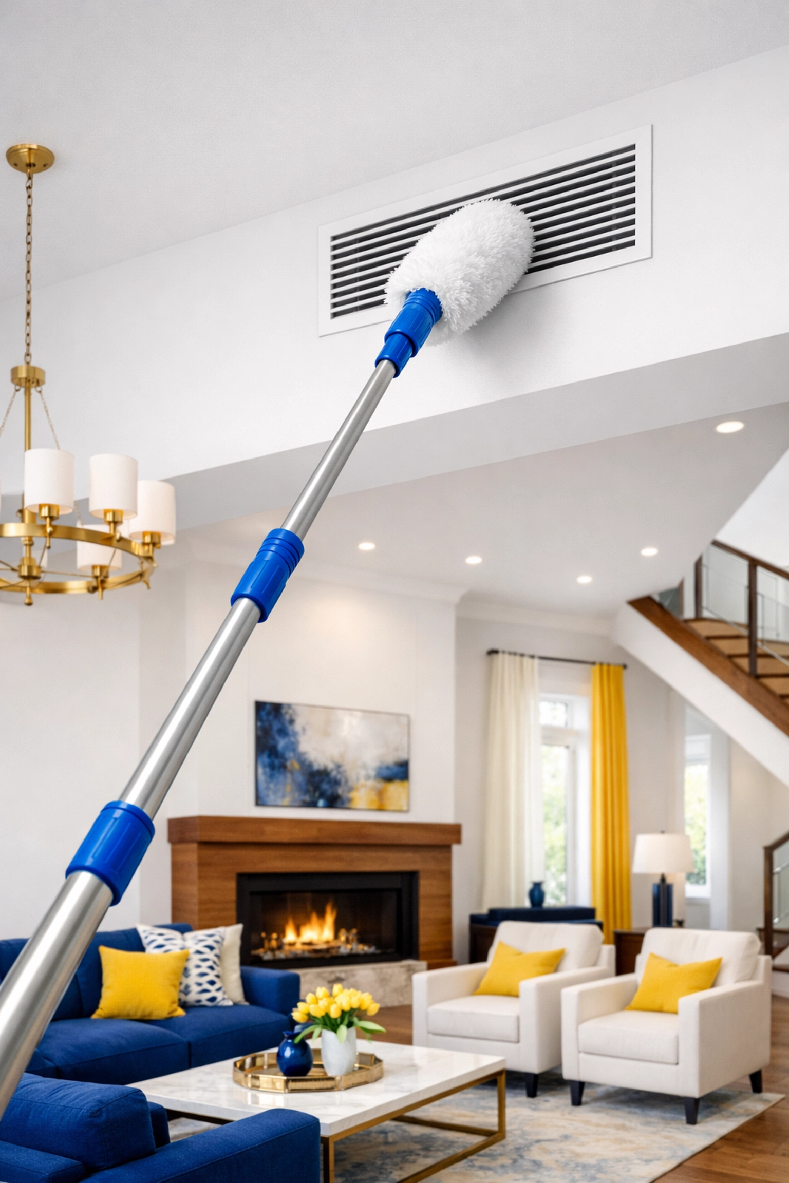 Cleaning an HVAC air vent to improve air quality after construction in a Boxborough home.