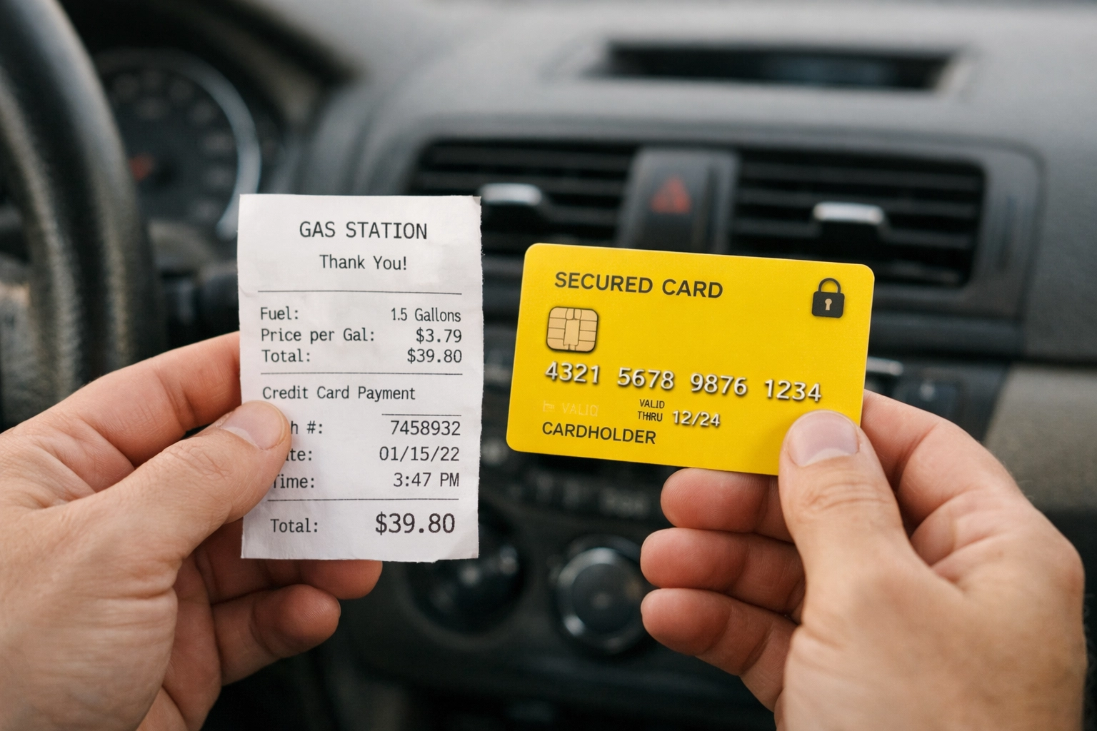 Using secured credit card for gas purchases to rebuild credit after divorce